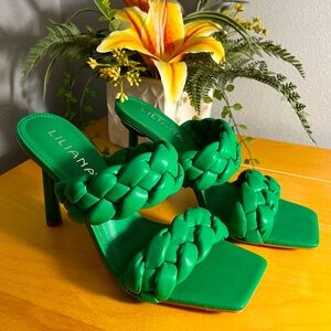 Kelly Green Braided Heel